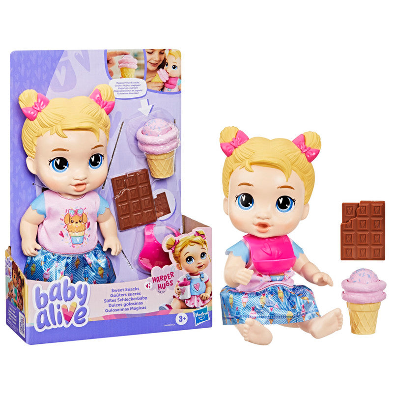HASBRO Baby Alive Sweet Snacks Harper Hugs Baby Doll