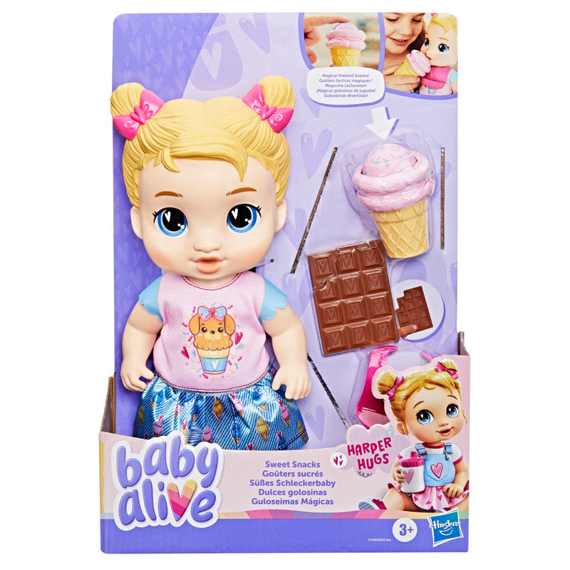 HASBRO Baby Alive Sweet Snacks Harper Hugs Baby Doll