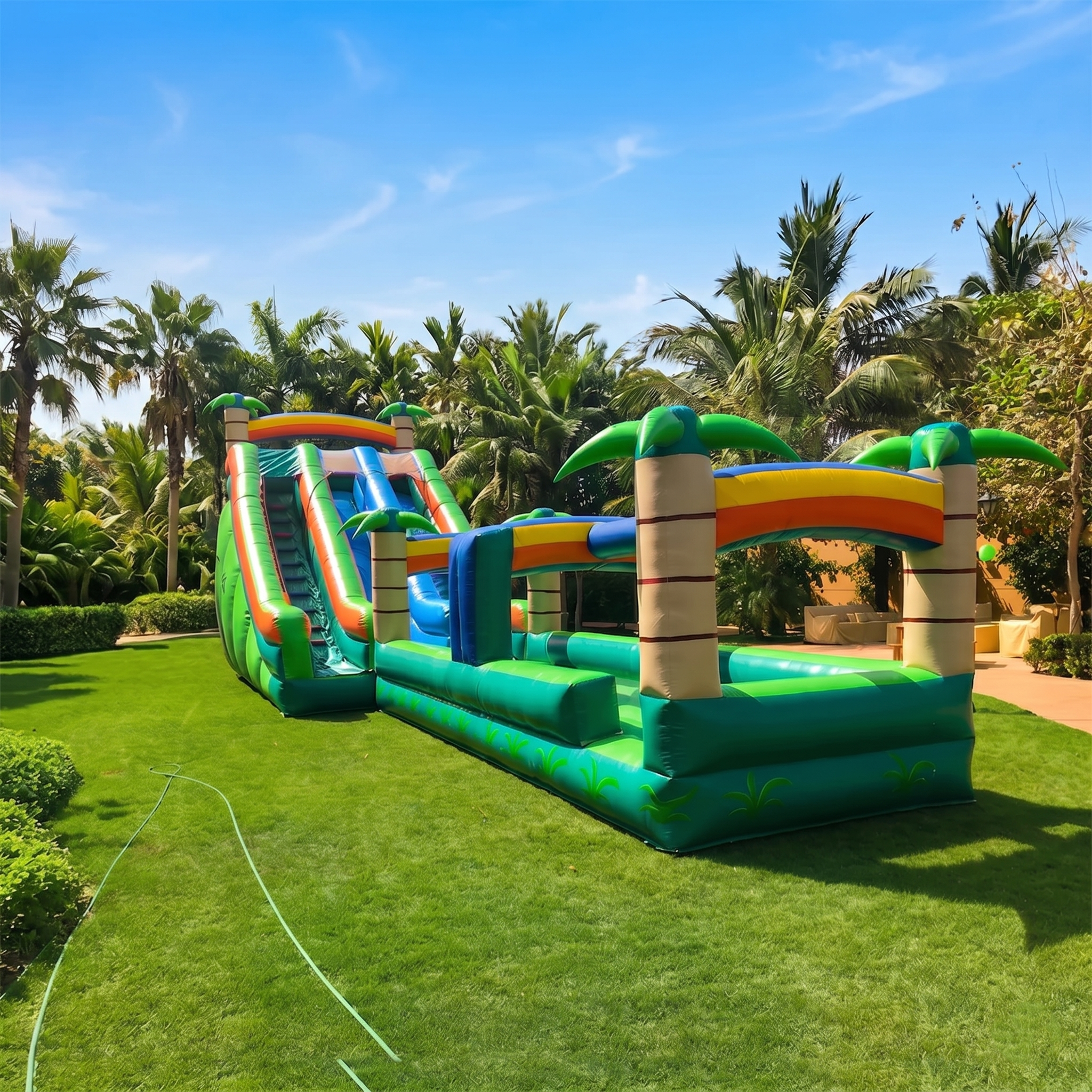 Pool Slide With Walk Way Jumping Castle