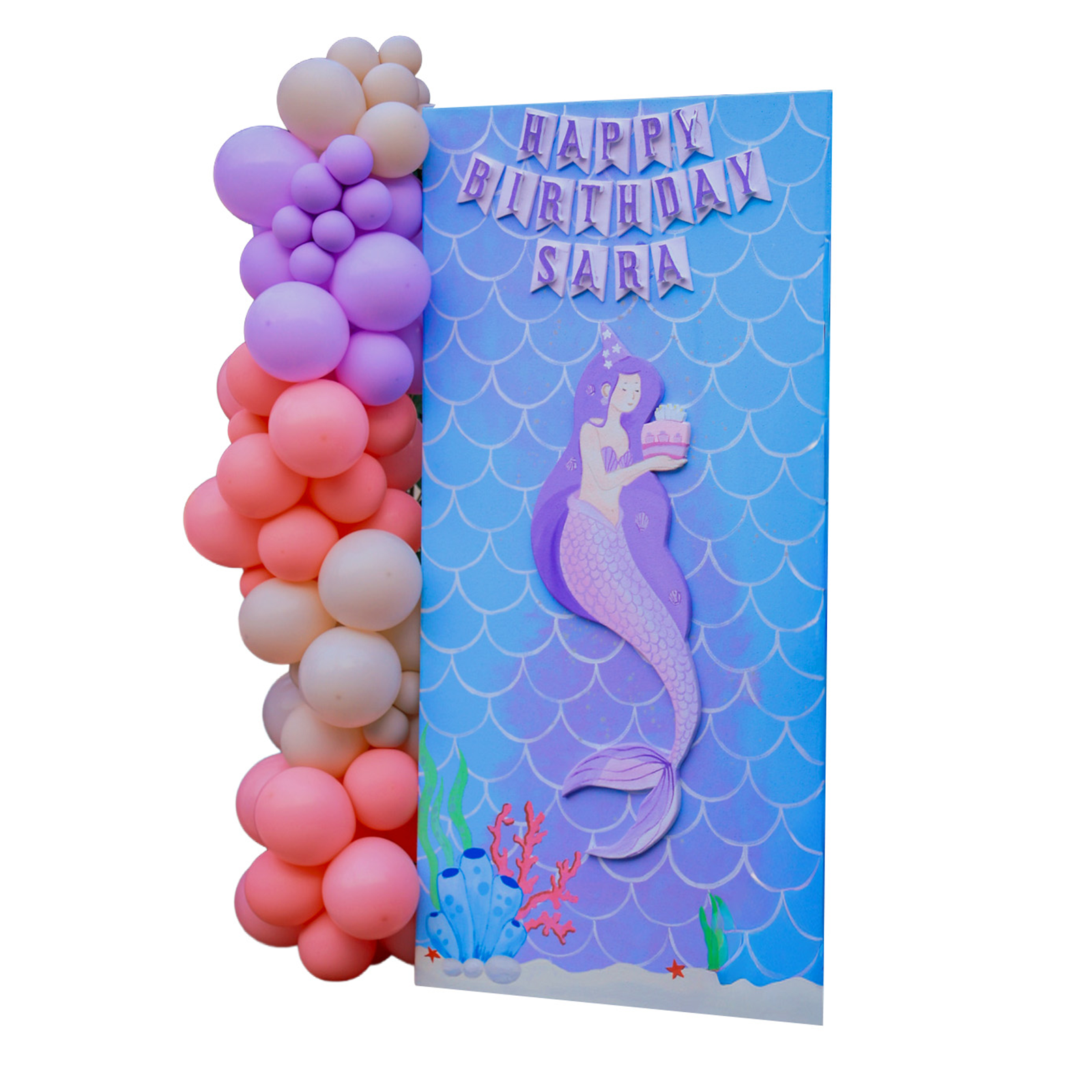 Mermaid Theme Backdrop – Pastel Ocean