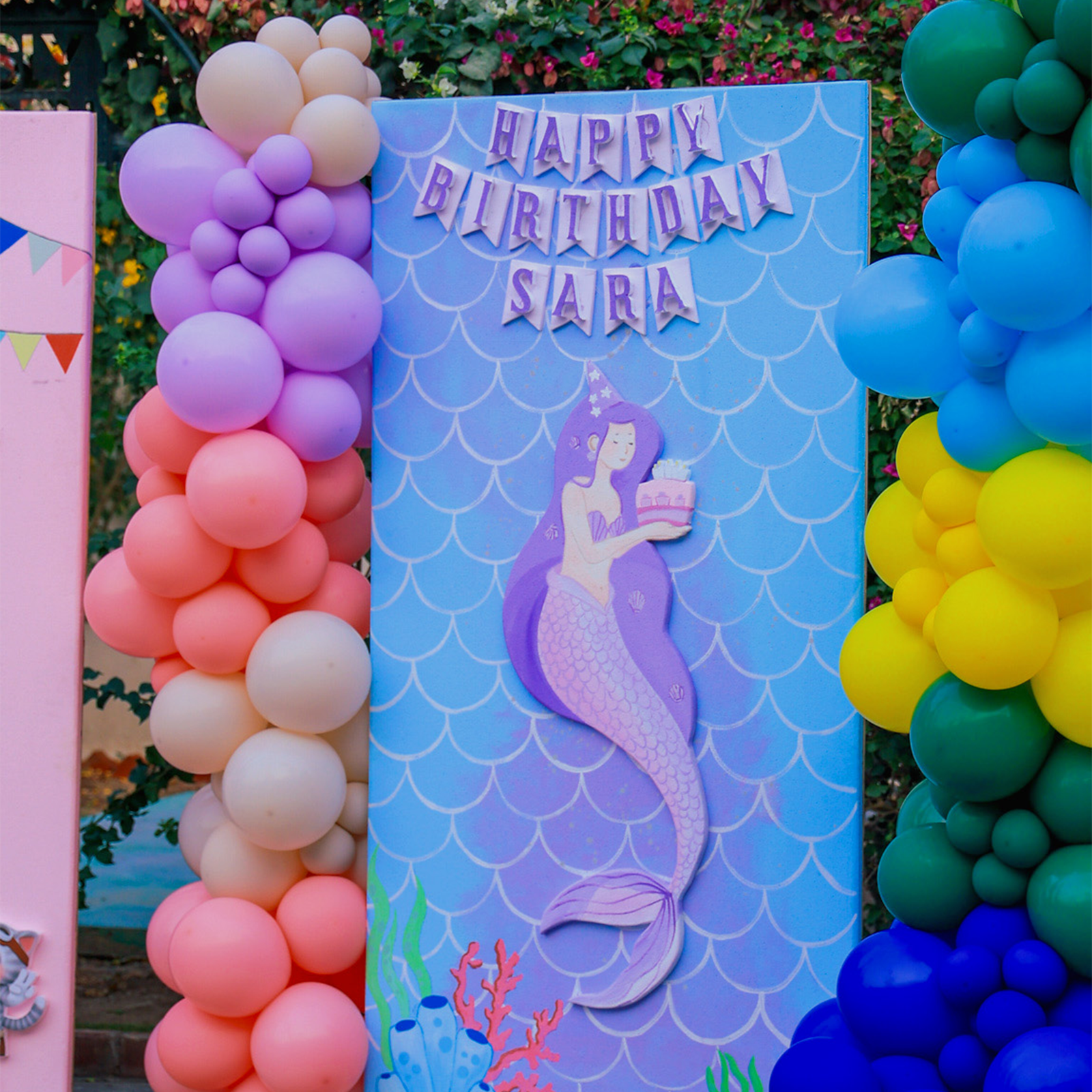 Mermaid Theme Backdrop – Pastel Ocean