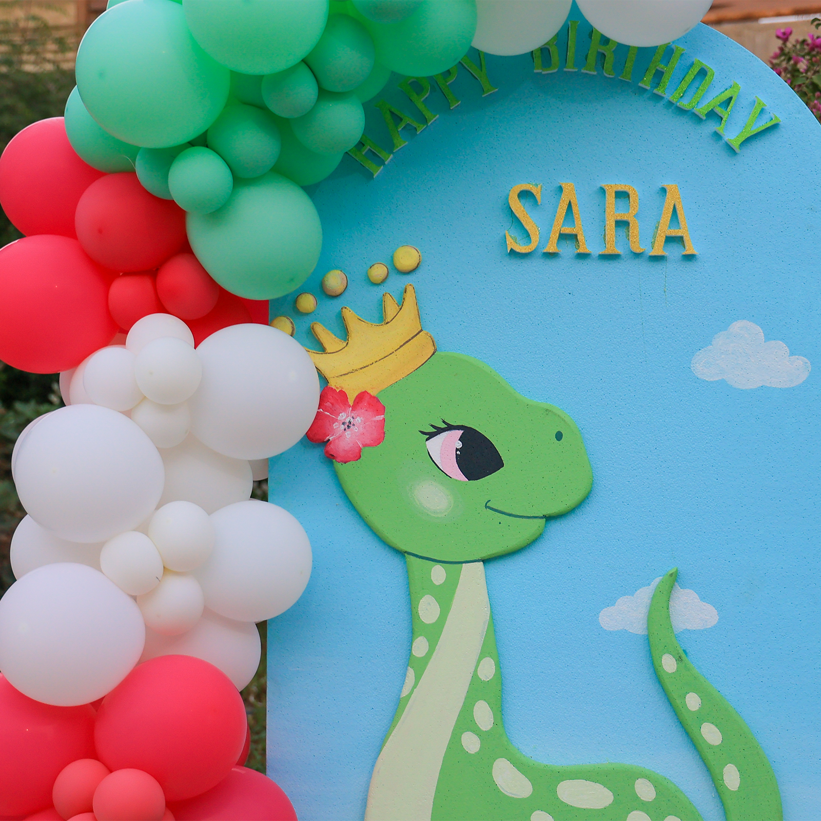 Dino Princess Theme Backdrop