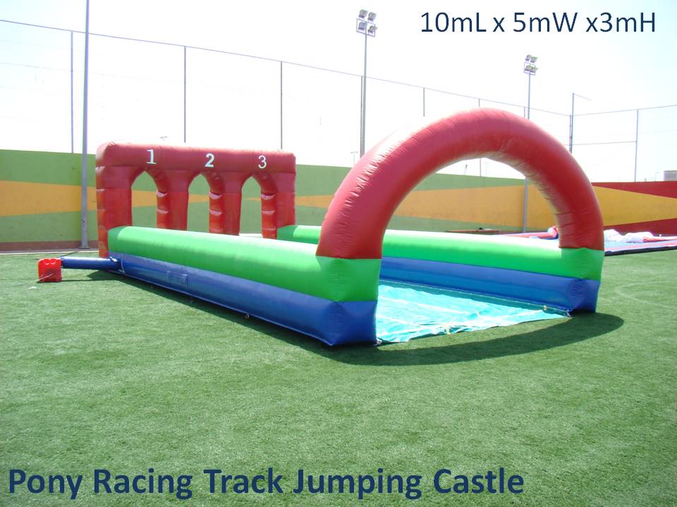Pony Racing Track Jumping Castle