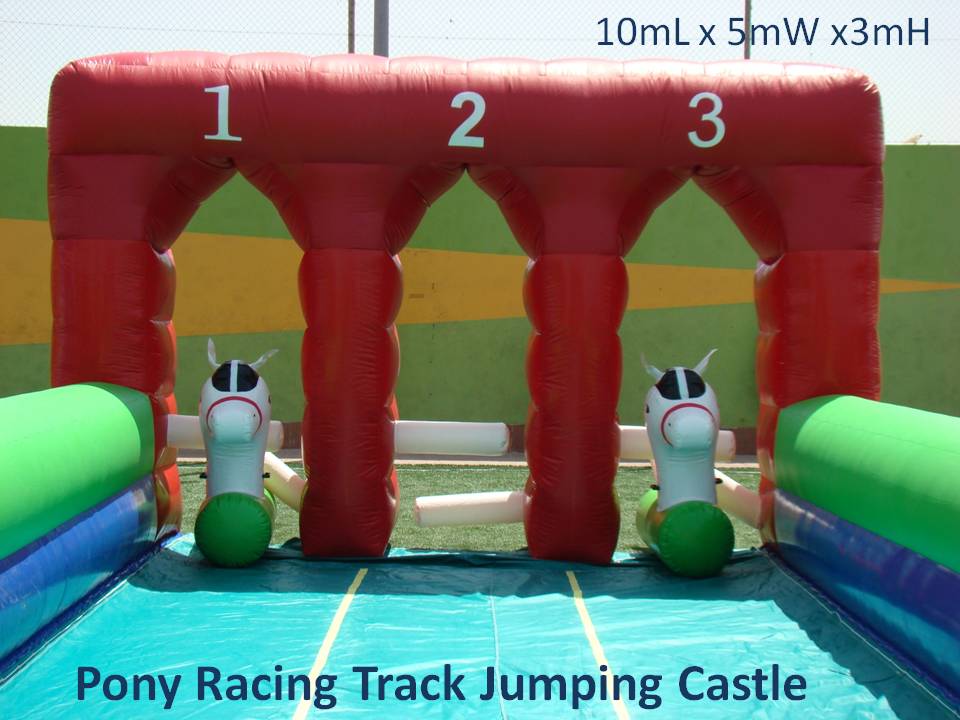 Pony Racing Track Jumping Castle