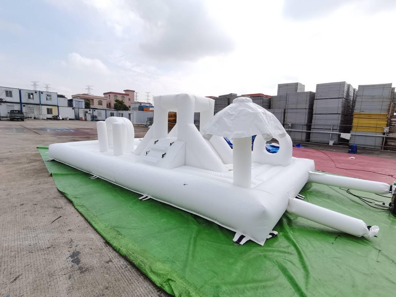 White Umbrella With Slide Jumping Castle