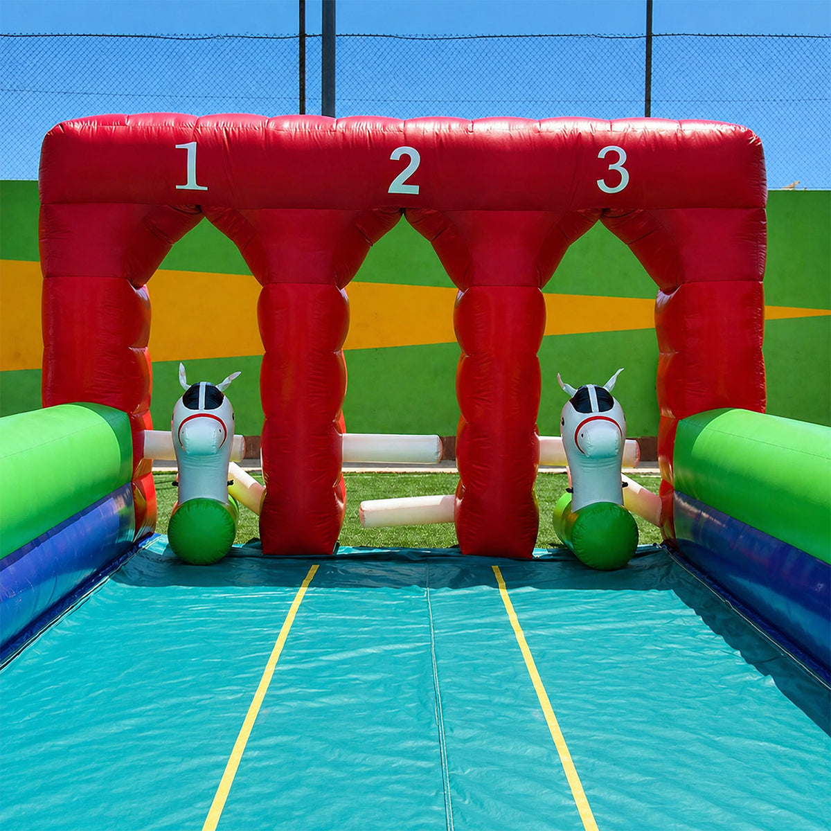 Pony Racing Track Jumping Castle