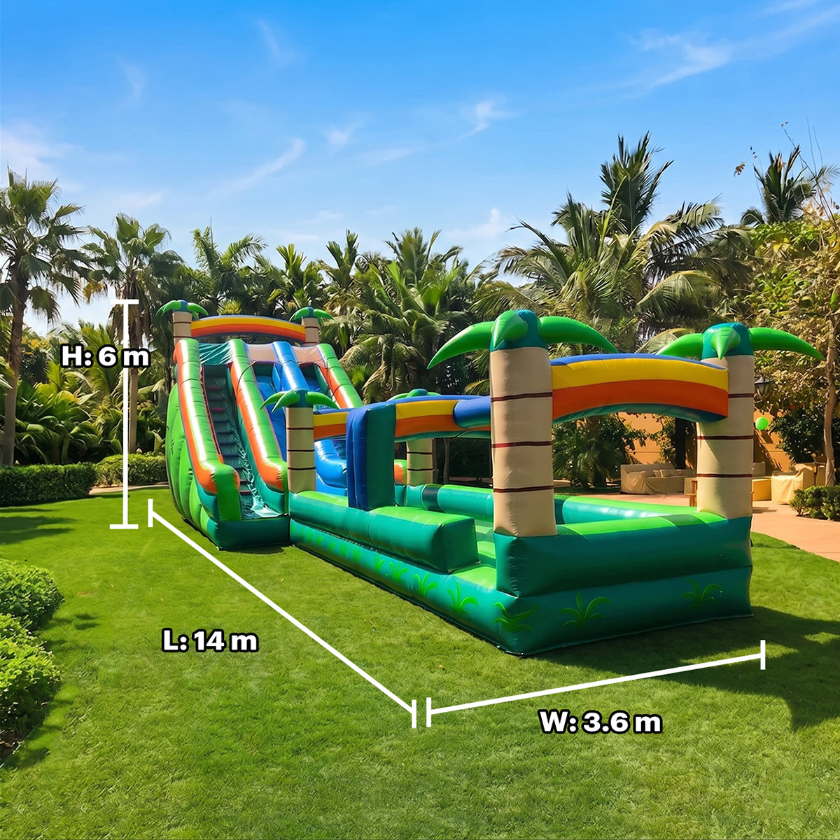 Pool Slide With Walk Way Jumping Castle