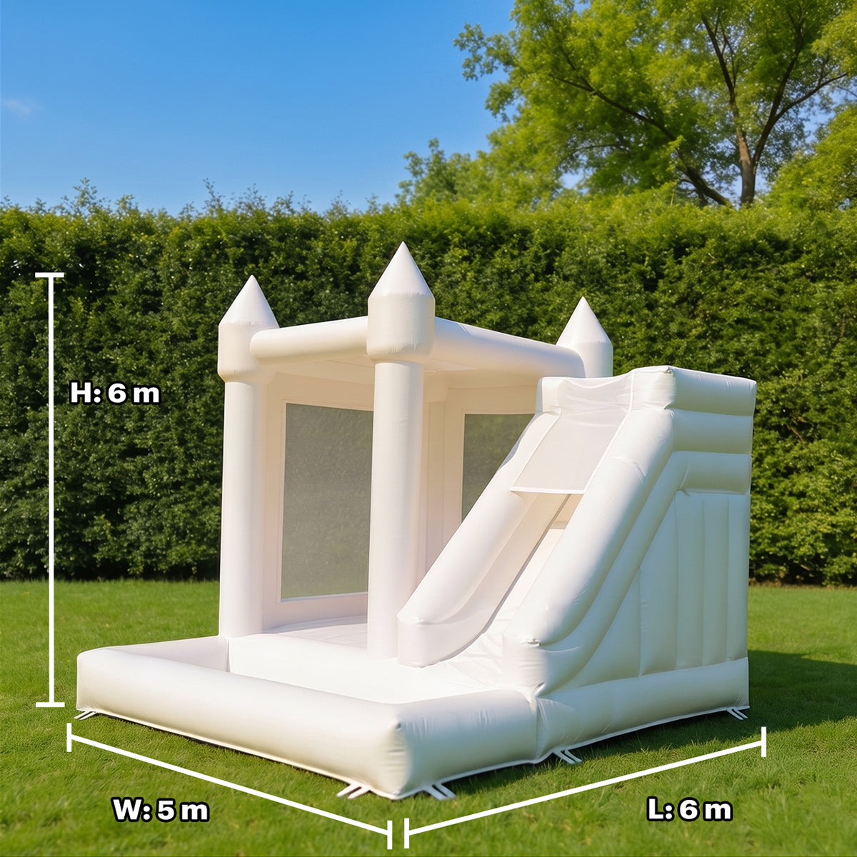 New white slide jumping castle