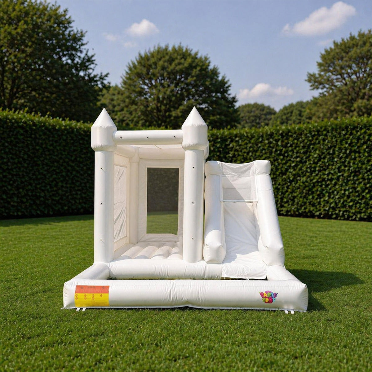 New white slide jumping castle