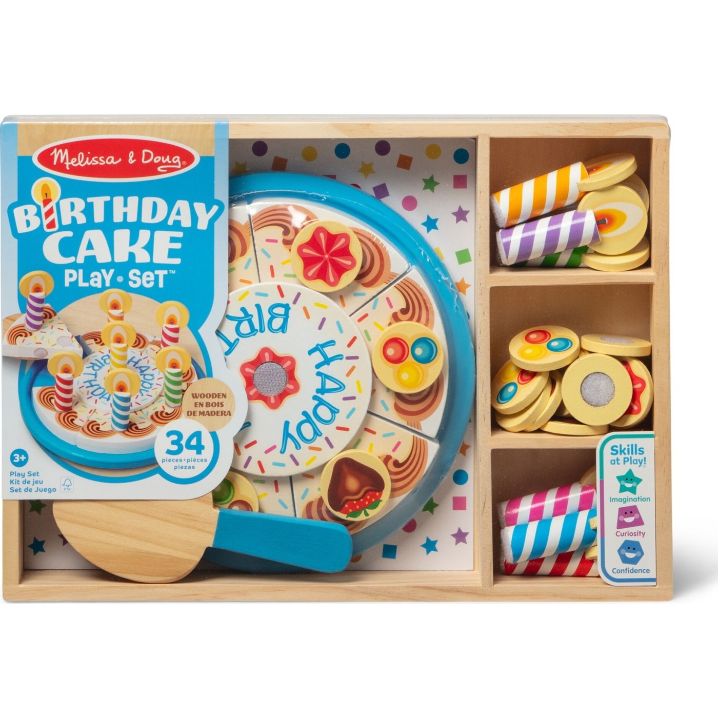 SPINMASTER Melissa & Doug Melissa and Doug Pretend Play Play Food Birthday Cake Global Standards Multilingual 12 Pack Solid - Image 2