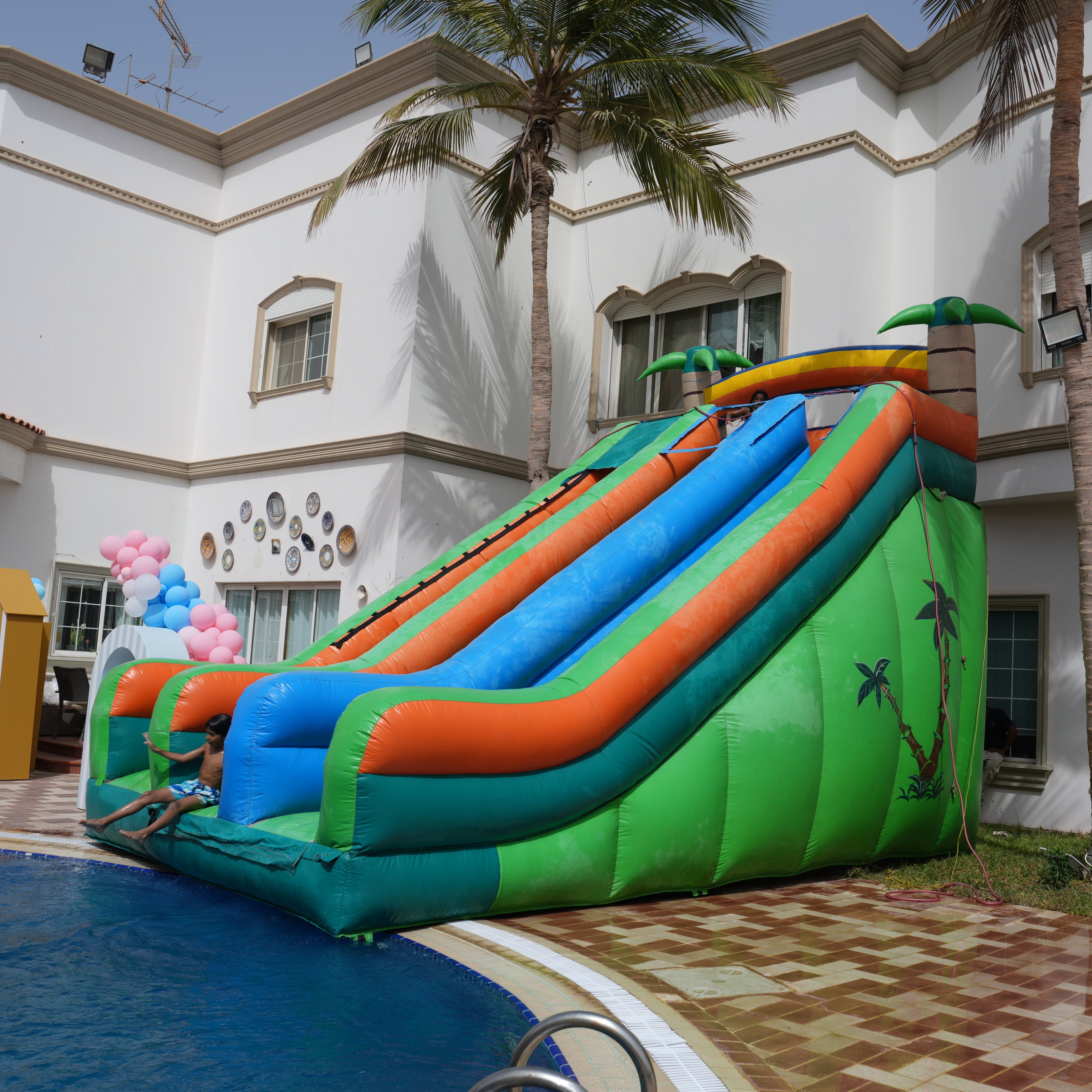 Pool Slide With Walk Way Jumping Castle