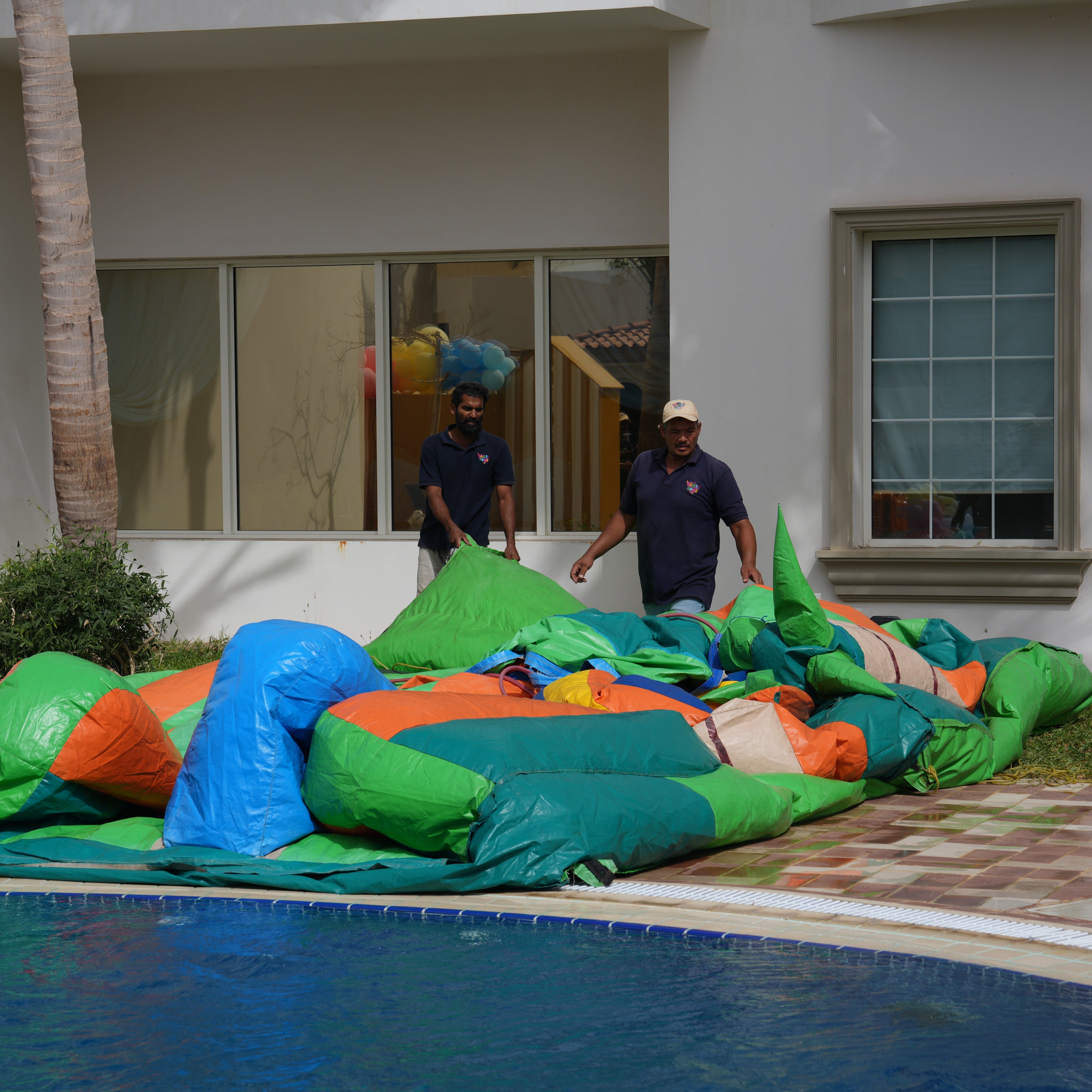 Pool Slide With Walk Way Jumping Castle