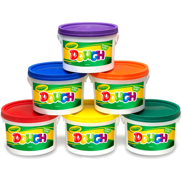 Crayola Modeling Dough Bucket, 3 Lbs, Assorted Colors, 6 Buckets/Set